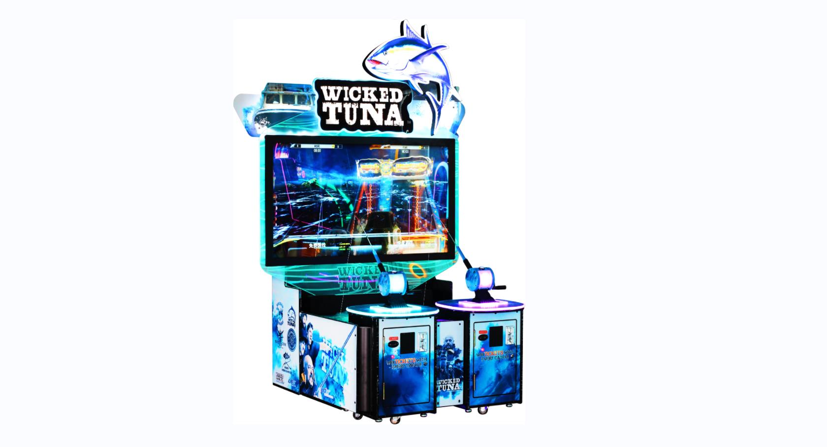 Indoor Coin Operated Wicked Tuna 2P Arcade Fishing Game Mach