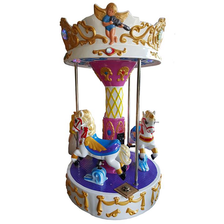 High quality 3 players kid angel carousel ride for amusement